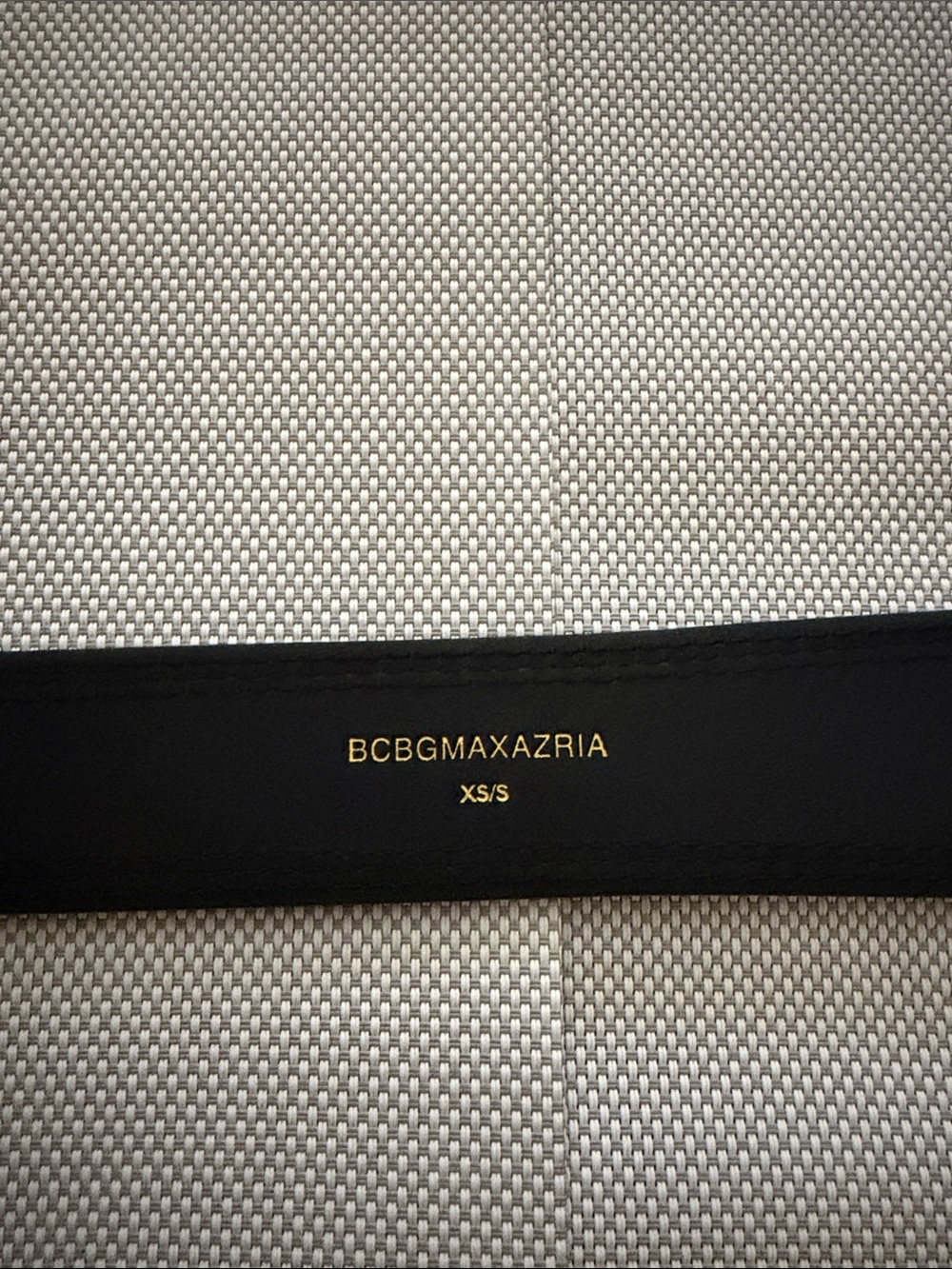 BCBGMaxAzria Black Leather Women Belt with Gold Logo